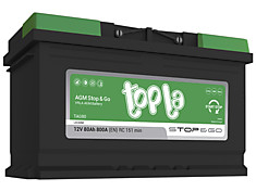 TOPLA EcoDry TAG80 80Ah AGM (114080) о.п. 800A